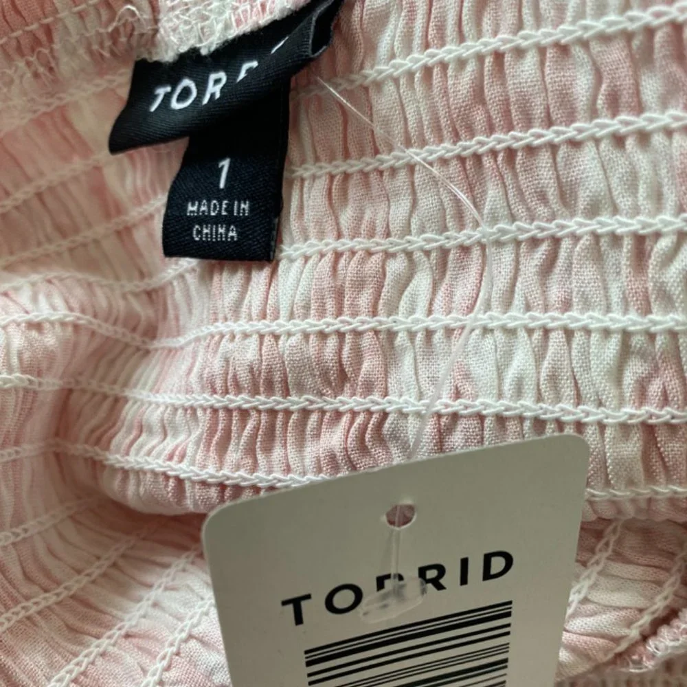 NWT Torrid Smocked Tie Dye Dress Boho Flutter Sleeve Dream Pink Plus 1X - Picture 6 of 7